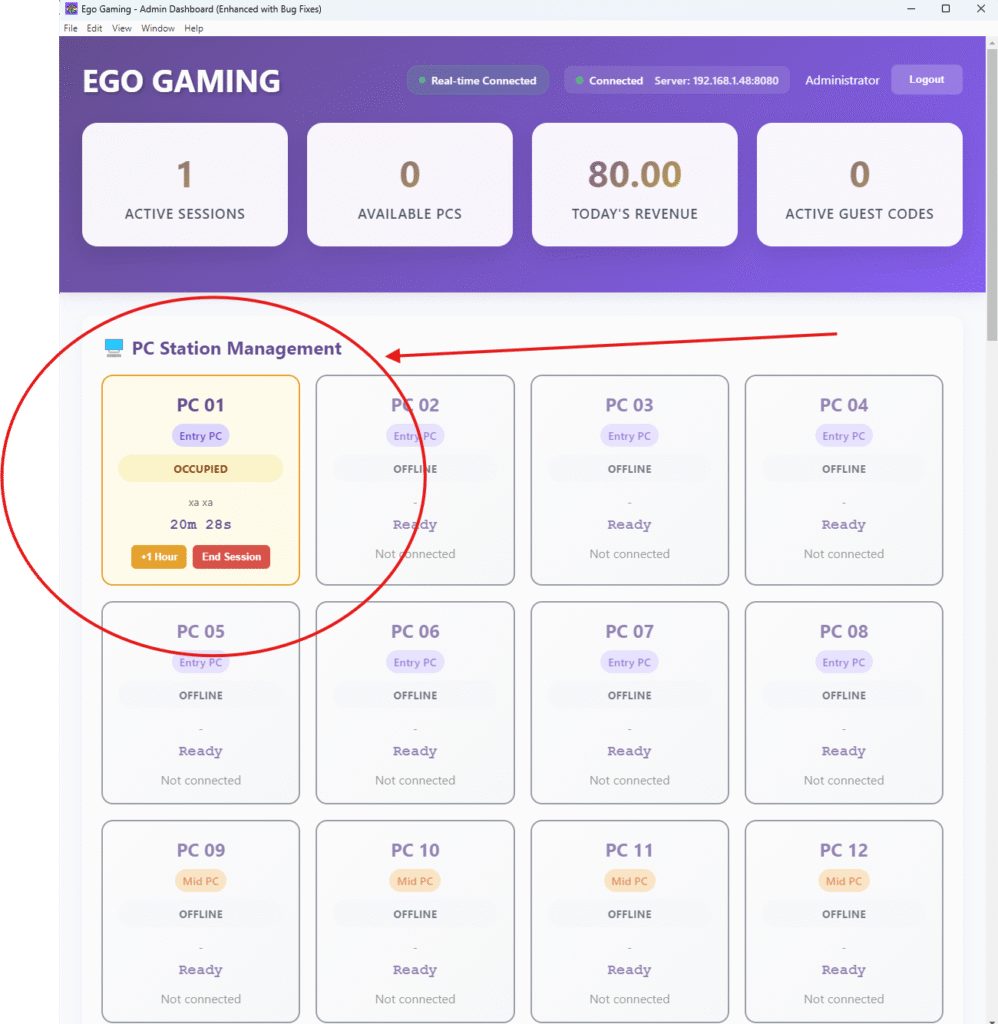 Ego Gaming - Cybercafe Management System