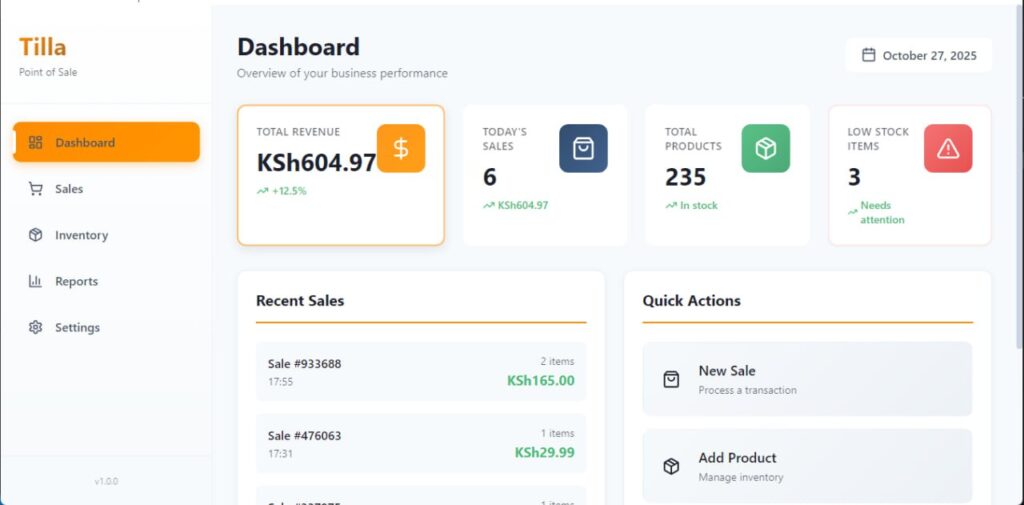 Tilla POS – Professional Point of Sale System with Mobile Barcode Scanning